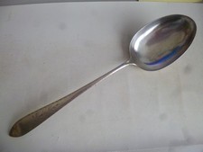 Super gro&szlig;er Servierl&ouml;ffel / Gem&uuml;sel&ouml;ffel aus D&auml;nemark 38 cm versilbert 197 Gr.