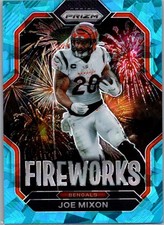 2022 Panini Prizm #F-11 Joe Mixon Fireworks Prizms Blue Ice #/99