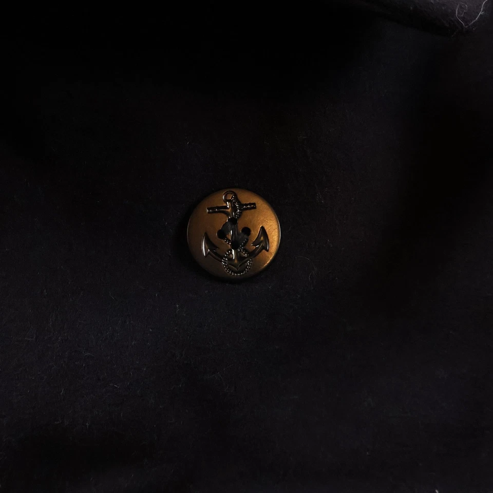 Vintage U.S. Navy Peacoat Men's 36 Wool Kersey Military Issue 60 Double Breasted - Image 3 of 4