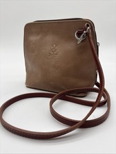 Vera Pelle Leather Purse Shoulder Bag Made in Italy Crossbody Zipper Flap