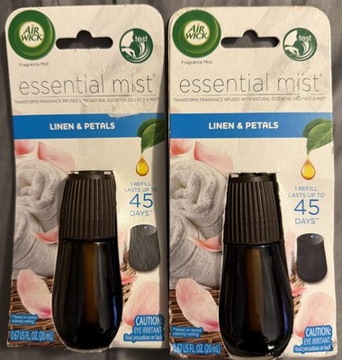 Air Wick Linen & Petals Essential Mist New Diffuser Oil Refill 0.67 oz Lot Of 2.
