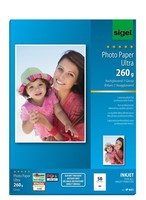 Sigel IP641 Inkjet-Fotopapier Ultra, A4, 50 Blatt, HochgläNzend, Extrem Lichtbes