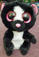 TY Beanie Boos Flora the Skunk 6" Plush Pink Glitter Eyes Stuffed Animal Toy