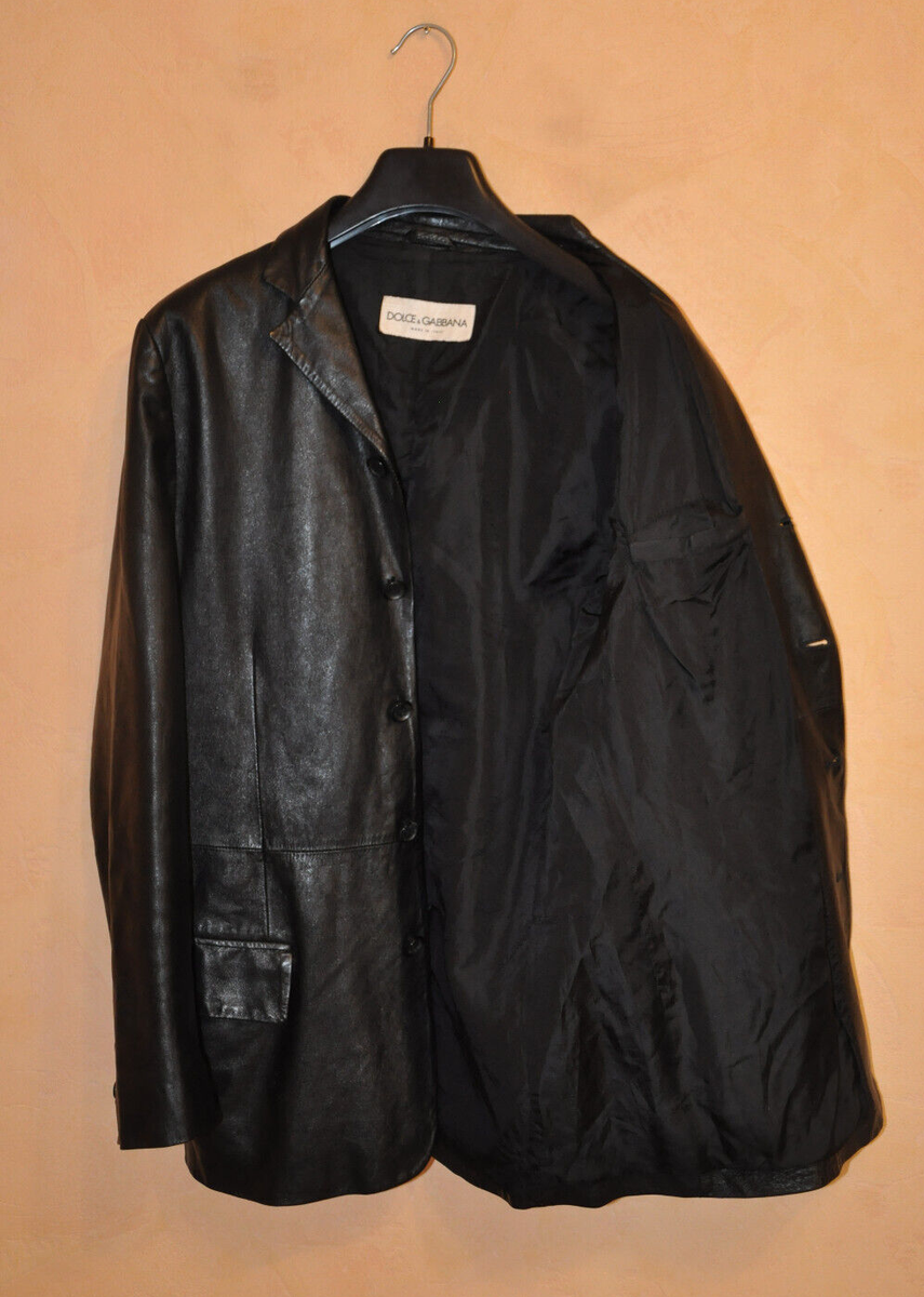 Dolce and Gabbana Runway Vintage 90s Men's Black Leather Dolce and Gabbana Runway Vintage 90s Men's Black Leather