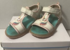 Carters Girls Infant Toddler Sandals White Unicorn Light Up Size 9 With Box