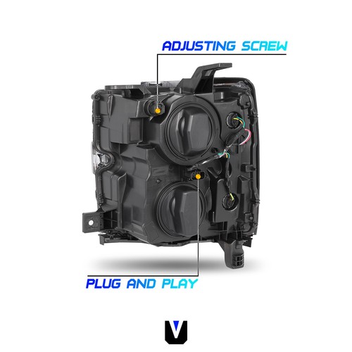 Faros proyectores para Chevy Silverado 2500HD 3500HD 2015-2019 faros cromados - Imagen 5 de 14