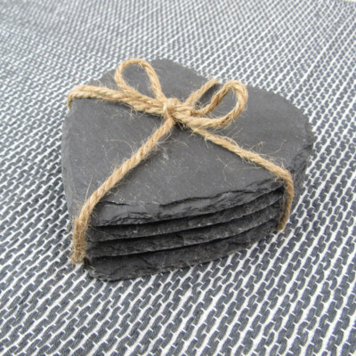 10 x 10 cm Herz Naturschiefer Untersetzer Getränke Matte für Graveur Großhandel Rohlinge