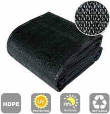 Cerbior 70% UV Sunblock Shade Cloth for Plant Cover Greenhouse Barn Patio Black