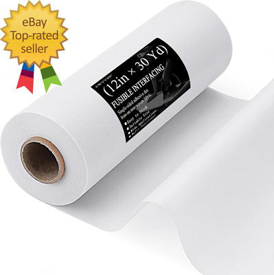 Light Weight 12''X 30 Yards Fusible Interfacing for Sewing,Iron-On Non-Woven
