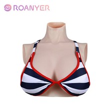 Roanyer H Cup Realistic Silicone East-west Shape Fake Boobs for Crossdresser TG