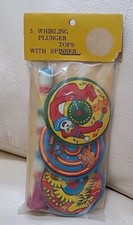 Vintage Spinning Top Circus WHIRLING PLUNGER TOPS Made Japan Original Package