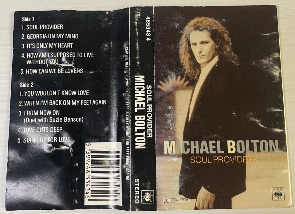 Michael Bolton Soul Provider Music Cassette Tape 465343 4 CBS Records 1989 OG - Image 4 of 4