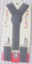 Kids Boys Girls Solid Dark Gray Y-Style Back Adjustable suspenders-Brand New 