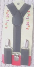 Kids Boys Girls Solid Dark Gray Y-Style Back Adjustable suspenders-Brand New!