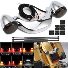 Chrome Rear LED Turn Signal Light Bar Brake Lamp Fits For Harley Touring 2010-24