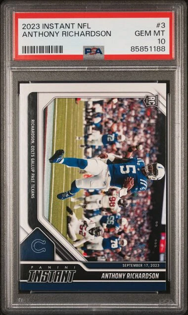 Anthony Richardson Panini Instant NFL #3 Base