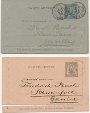 TUNIS 1890 15C Kab.-Kartenbrief m Ränder Ortskarte von TUNIS +  25C n. BAYERN