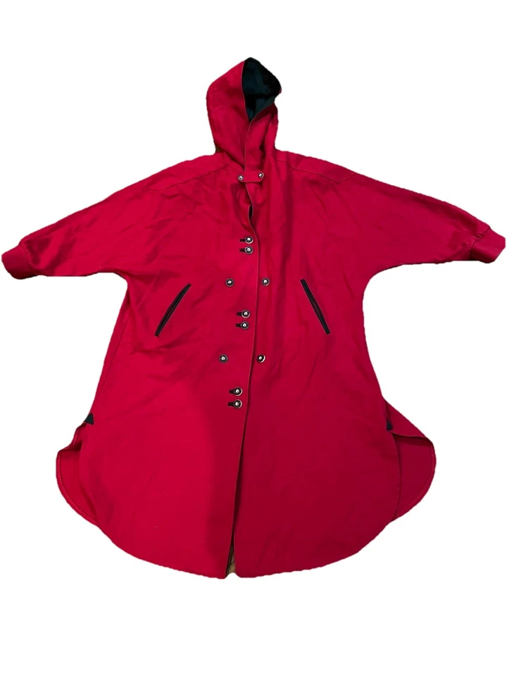 Salzburger 女式羊毛开普大衣 18 码红色节日复古小屋外观 — 第 2/4 张图片