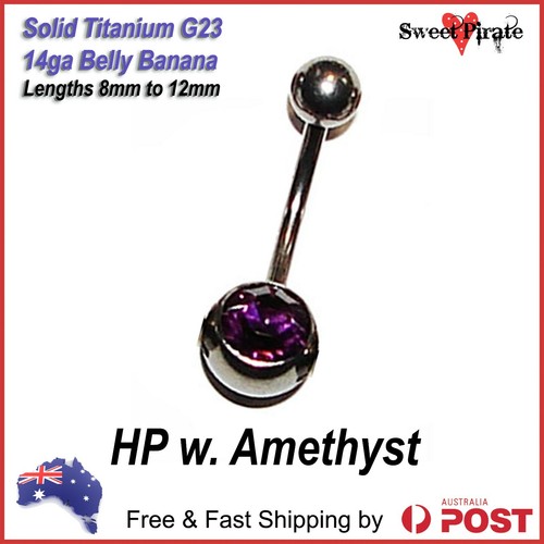 Titanium G23 Solid Banana 14ga Body Piercing Jewellery Bar Ring Belly Navel - 第 5/24 張圖片