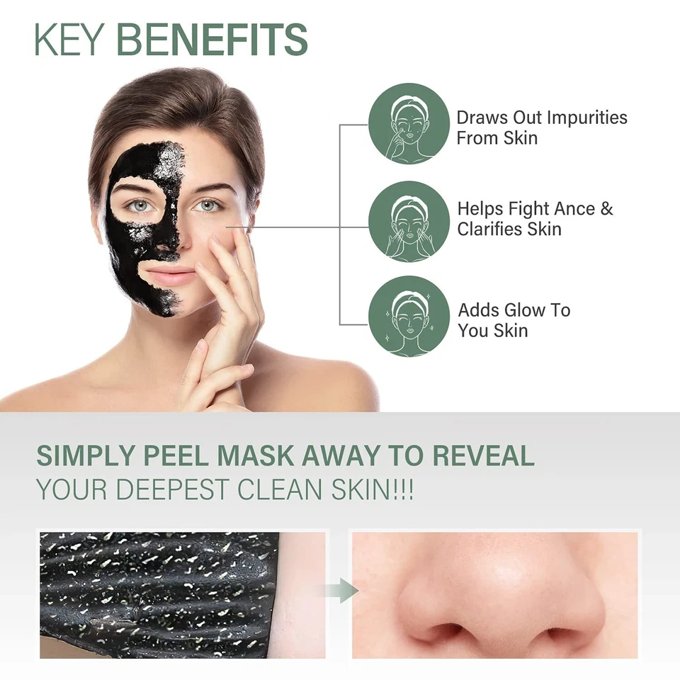 PILATEN Blackhead Removal Nose Pores Active Carbon Black Charcoal Peel Off Mask - Image 3 of 4