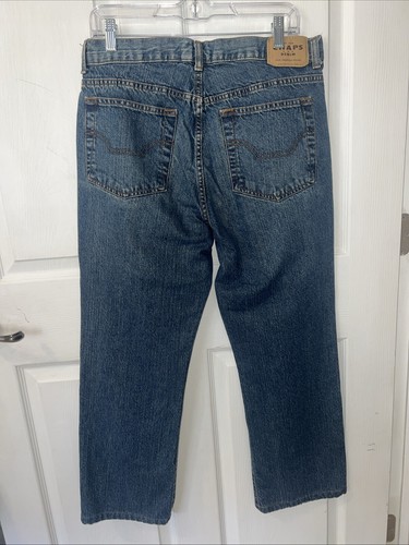 Pantalones de mezclilla vintage CHAPS para hombre 32 x 32 (27) azul medio pierna recta algodón - Imagen 3 de 9