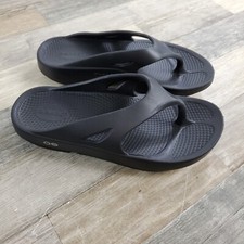 OOFOS OORIGINAL Recovery Sandals Mens Sz 8 Womens Sz 10 Black Thong