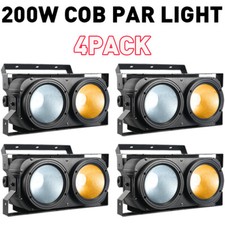 4x 200W COB LED Par Light DMX Audience Blinder Light Warm Cool White Stage Light