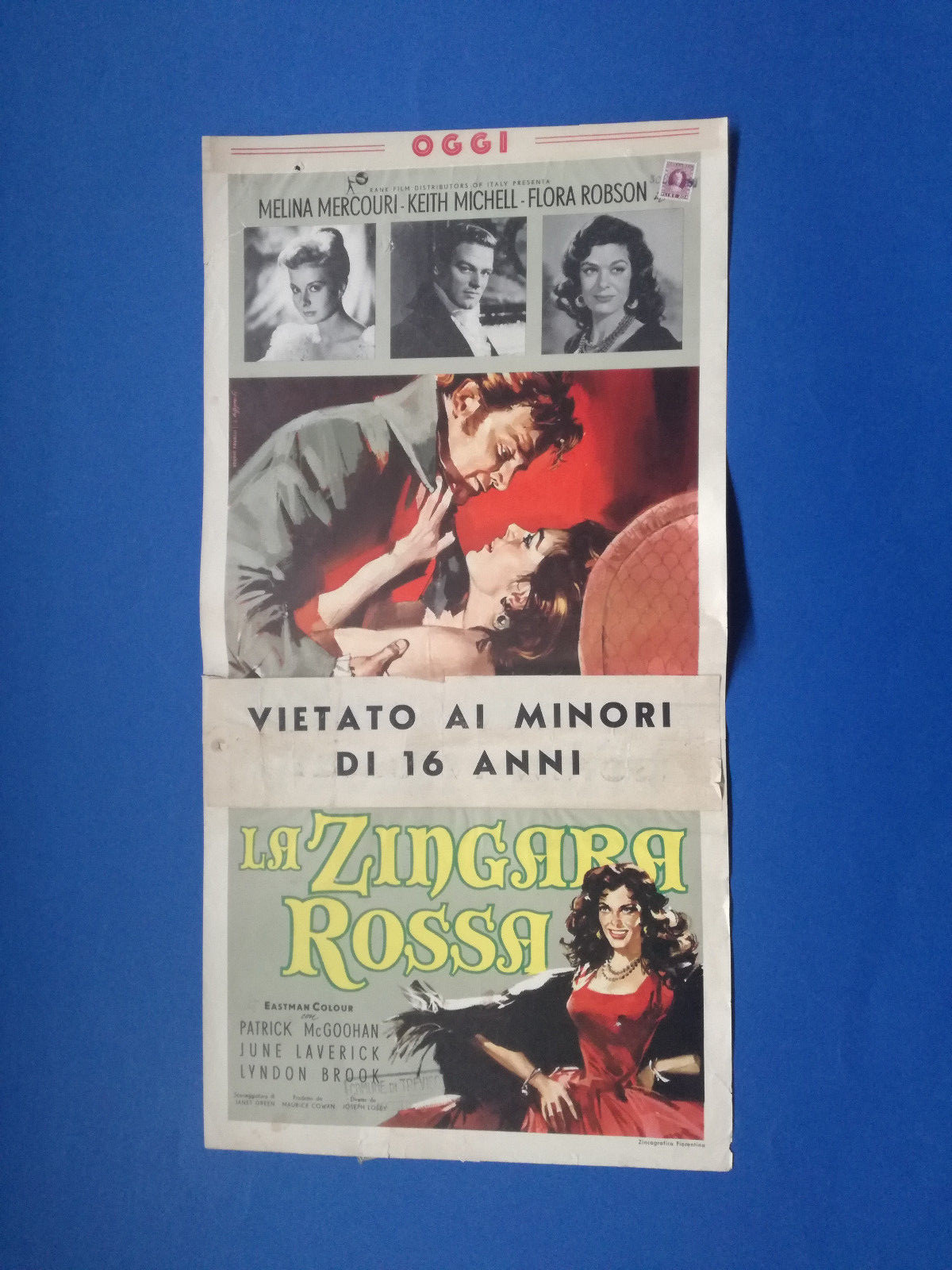 Locandina originale film La zingara rossa (1958) - Regia di Joseph Losey