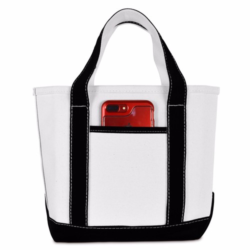 DALIX 14" Small Cute Cotton Canvas Gift Tote Wedding Bag Pink Purple Red Blue - Picture 20 of 43