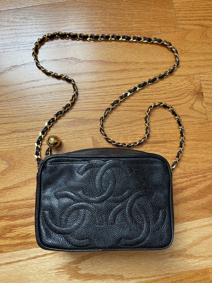 Authentic Vintage Chanel Black Triple CC Camera Bag In