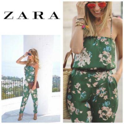 Combinaison Zara à Imprimé Floral Vert Foncé - Taille XS - Neuf Avec étiquettes