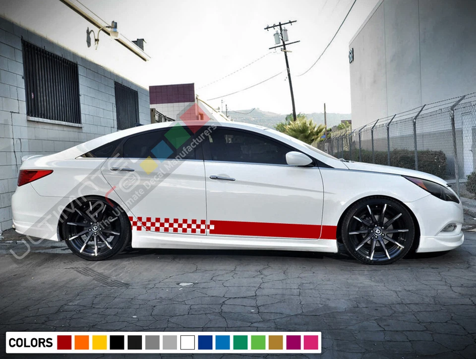 Calcomanía adhesiva rayas puertas laterales para faros LED deportivos Hyundai Sonata 09-17 Foto 3 de 4