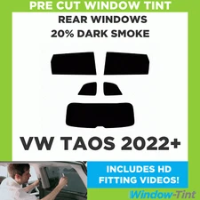 For VW Taos 2022+ Pre Cut Window Tint Kit 20% Dark Rear Car Tinting Film Film