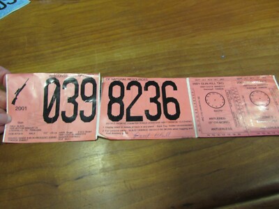 2001 Gun Kill Tag - Wisconsin non-resident hunting license | eBay