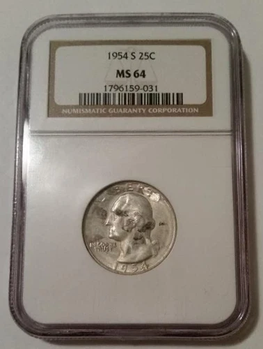 1954 S Washington Quarter MS64 NGC Toned