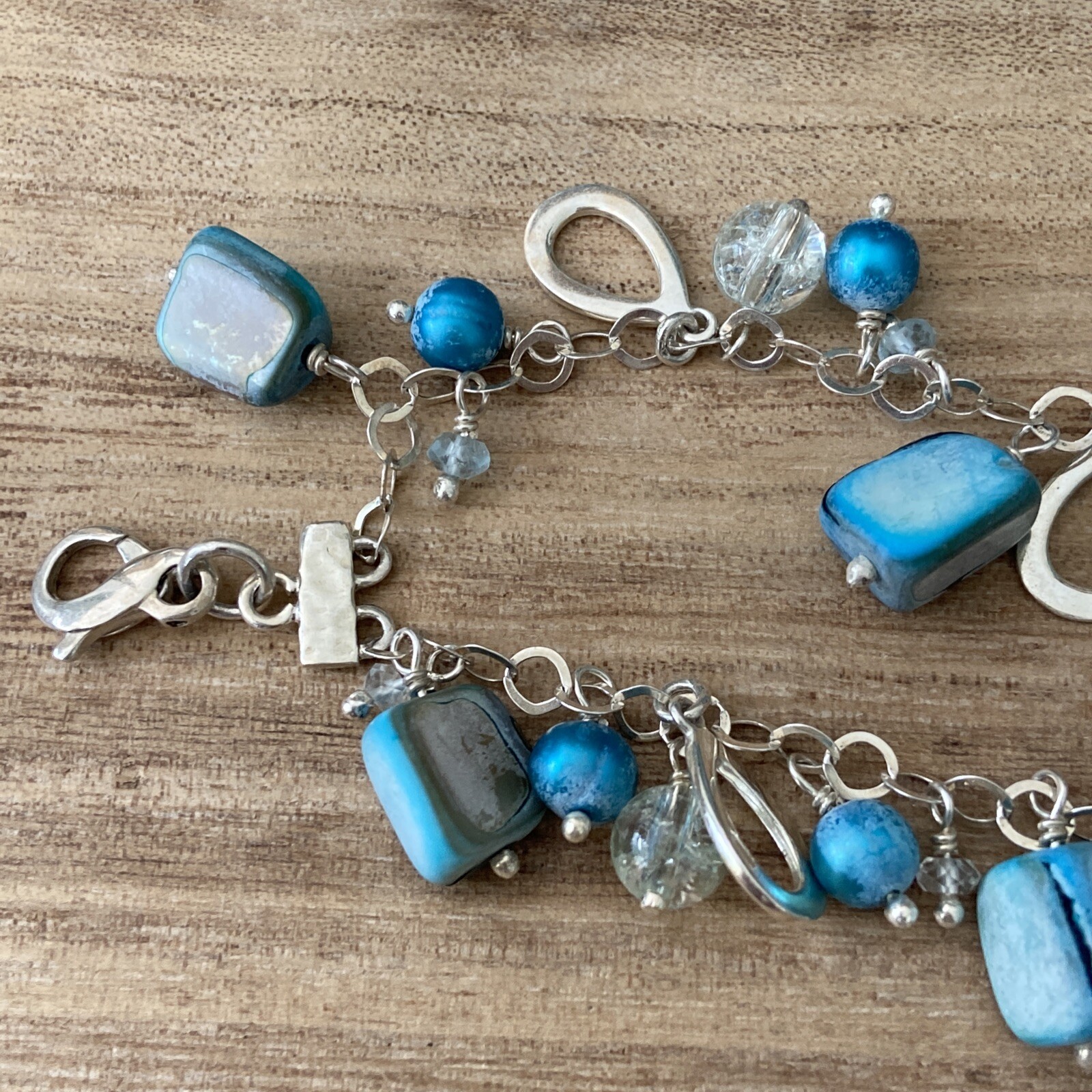 Blue Gemstone Teardrop Solid Sterling Silver Dang… - image 11