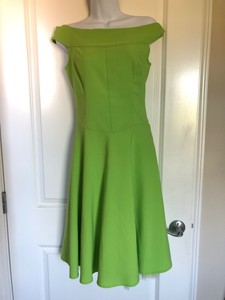 lime green off the shoulder dress