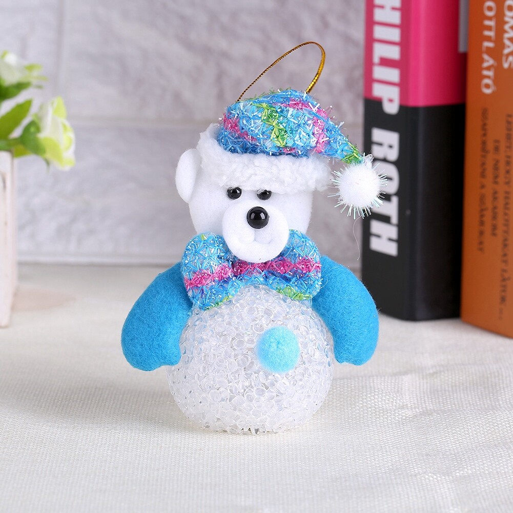 Cute Christmas Tree Hanging Ornaments Decor LED Light Doll Toy Festival ...