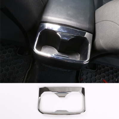 Chrome ABS Rear Water Cup Holder Panel Cover Trim Fit For T@yota T@coma 2016-20