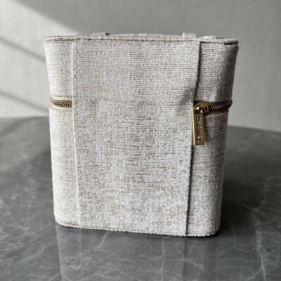 CHANEL VANITY pouch Novelty GIFT White Glitter Shine tweeds | eBay