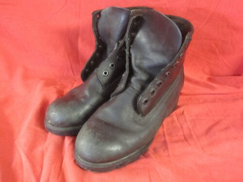 Stivali da combattimento vintage Timberland 6" neri impermeabili in pelle liscia 10069 da uomo 7 W - Foto 2 di 12