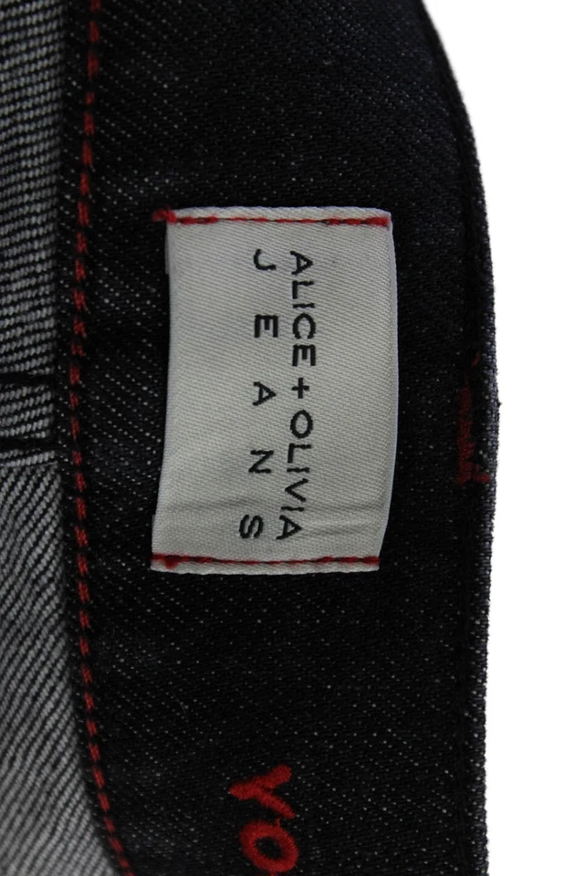 Alice + Olivia Women Black Mid-Rise Jeans Button Closure Size 25 - Image 4 of 4
