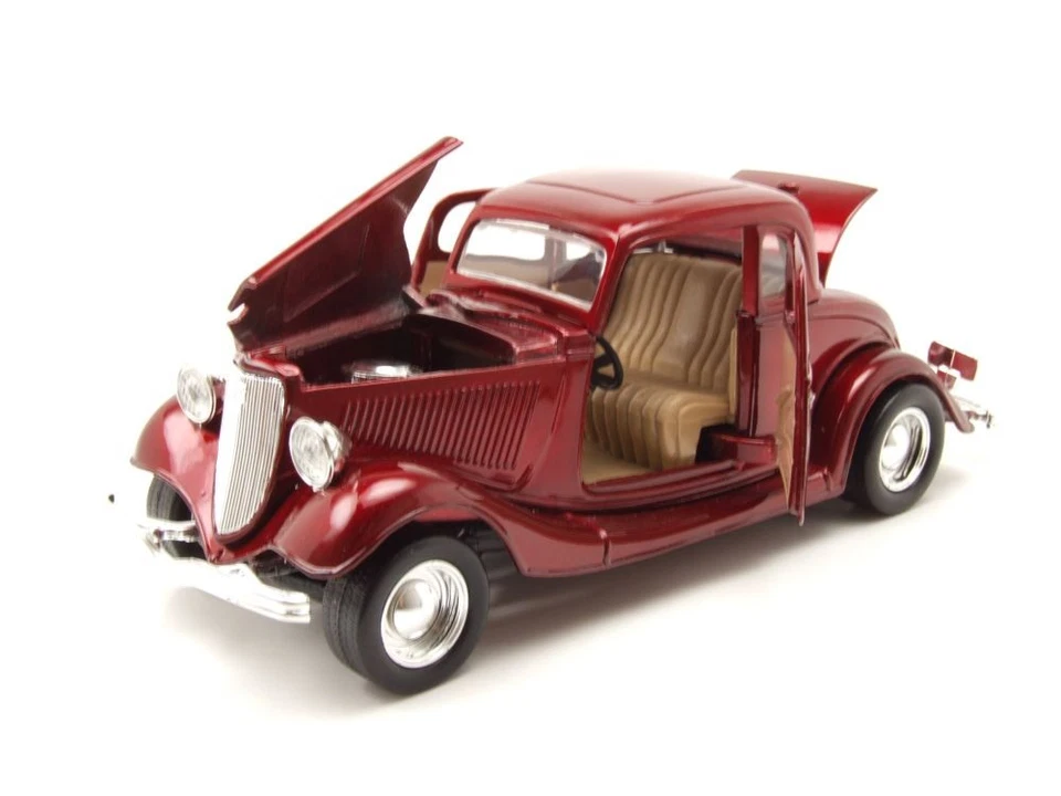 Ford Coupè Hardtop 1934 Rosso Modellino Auto 1:24 MotorMax - Immagine 4 di 4