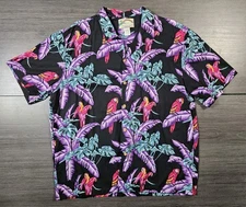 Vintage Paradise Found Shirt Mens XL Parrots Hawaiian Magnum PI Button Up