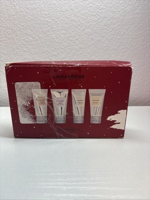 Laura Mercier Hand Cream 4x1 oz Ambre Vanille Creme Brulee Almond Coconut Fig NI