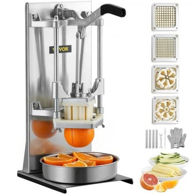 Commercial French Fry Cutter with 4 Replacement Blades, 1/4 and 3/8 Blade Easy