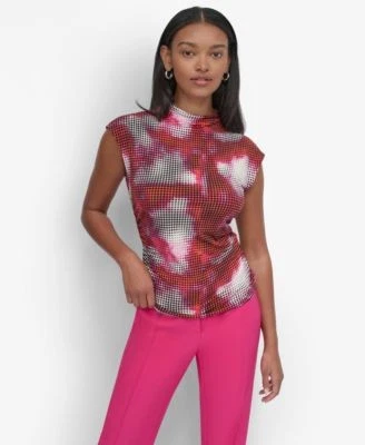 DKNY Womens Funnel-Neck Side-Ruche 755403007650 LARGE RT $59.0 #2
