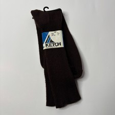 Vintage Ketch Kmart Brown Orlon Acrylic Knee High Socks Made in USA Size 10-13