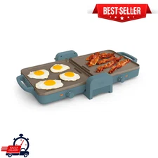 Bella Fold & Store Dual Temp Electric Griddle -10" x 20" Ceramic Nonstick - Surf