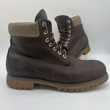 Timberland 6 Inch Premium Men’s Nubuck Boots Dark Brown Size 11 Leather Walnut
